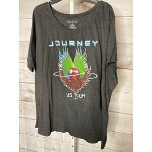 Journey Women's Size 4X Plus Gray US Tour 1971 Short Sleeve Shirt Top